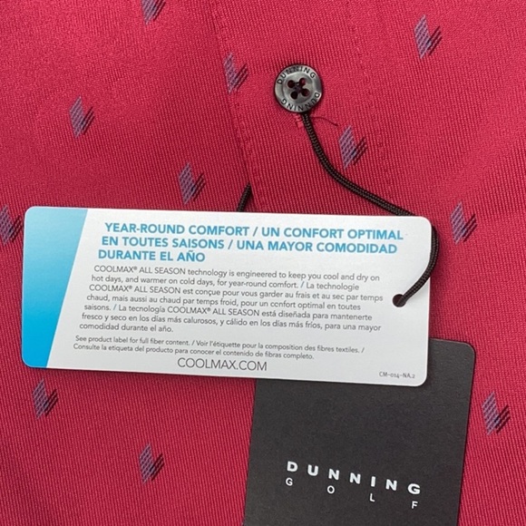 DUNNING NWT  GOLF FENTON JERSEY MENS POLO SHIRT COOLMAX ALL SEASON POPPY  XL - Picture 10 of 12